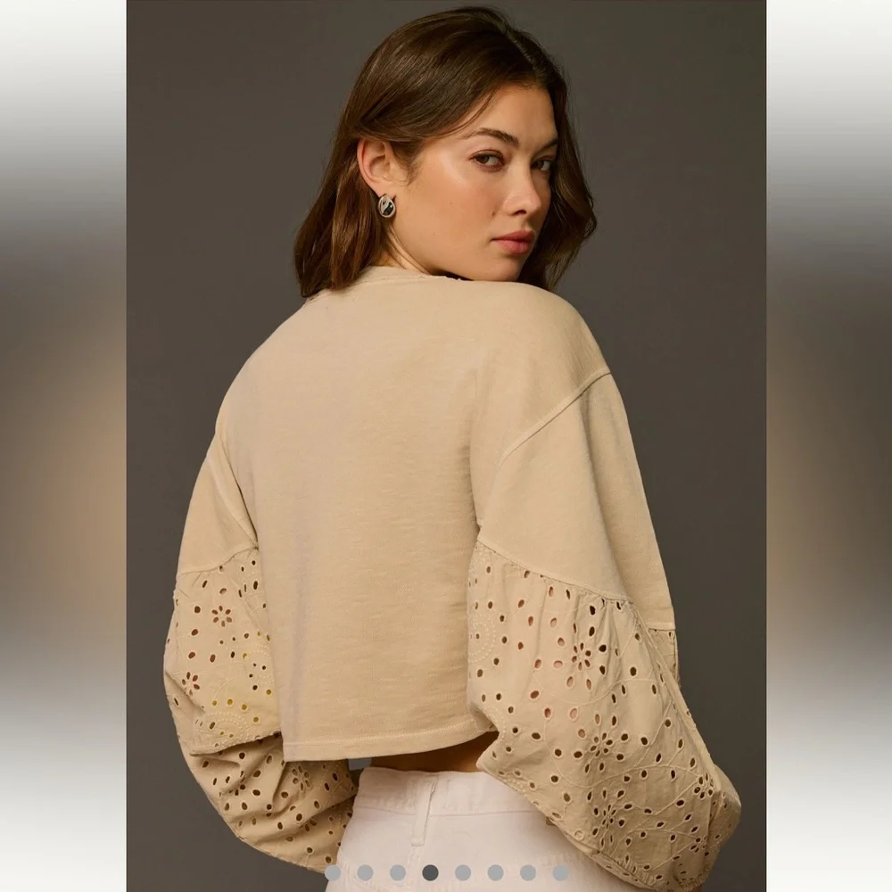 Pilcro Batwing Eyelet Sweatshirt Size XL